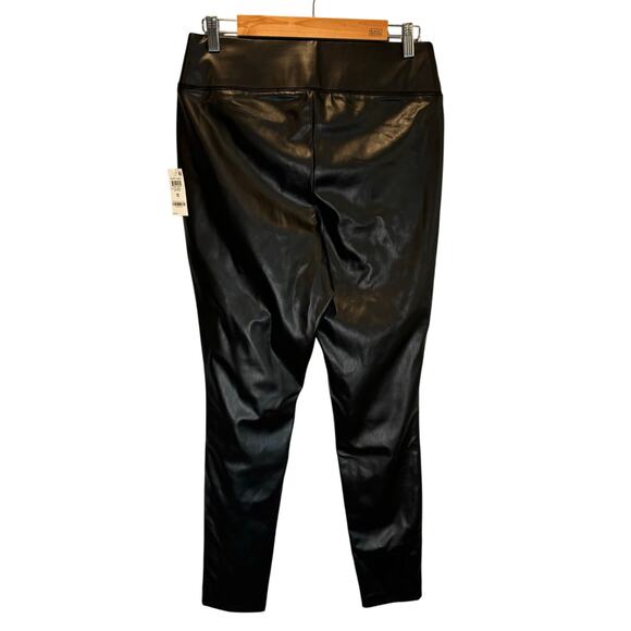 INC International Concepts NWT Black Faux Leather Pull-On Legging - size 10 - Picture 3 of 7